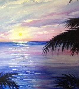 Yes! We will be painting this beautiful picture, "Caribbean Sunrise," under the instruction of the amazing Sue Roop. If I can do it, anyone can!