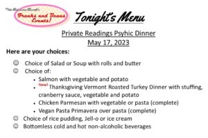 Menu for May 17 2023